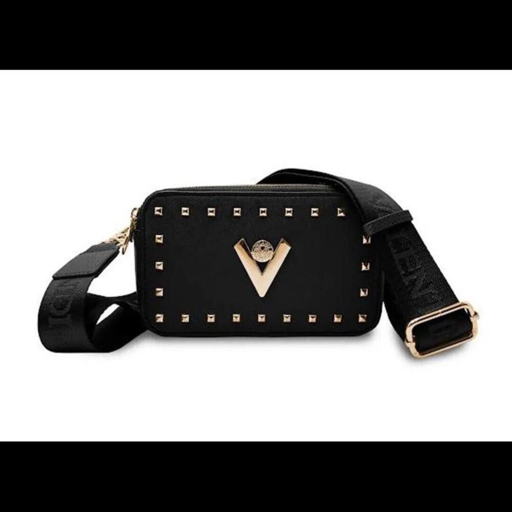Valentino Orlandi Crossbody Bag Black w/ Detachable Strap Vegan NWT (MSRP $159)